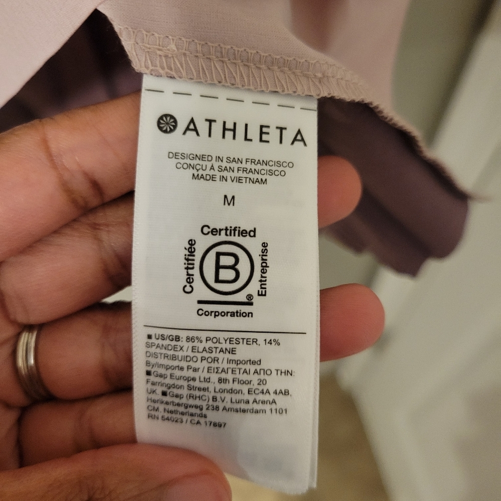 Athleta Swing Forward Pleated Athletic RacerbackTank. Plum Light Pink. Size M - Picture 10 of 11